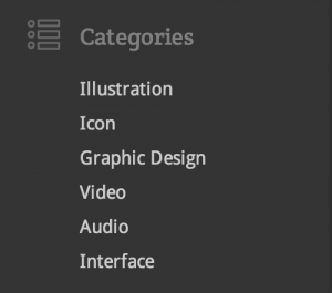 categories in sidebar