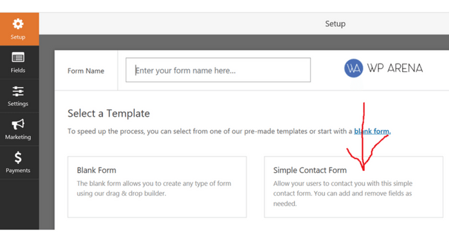 create free contact form