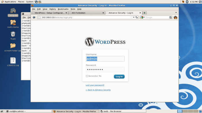 WordPress installed