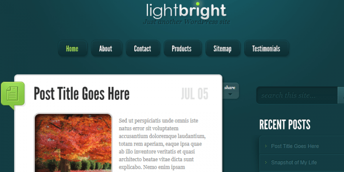 Lightbright WordPress Tumblr Theme