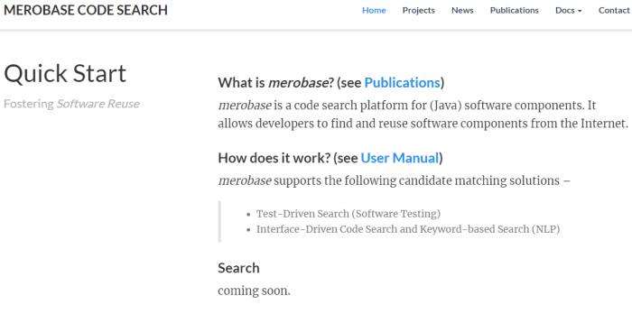 Merobase Source Code Search Engine
