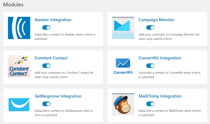 weForms Mail Service Integration