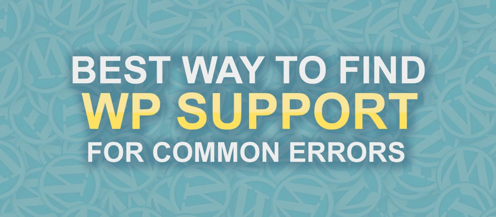 WordPress common errors
